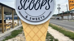 Main Street Scoops Pole Sign