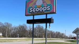 Scoops Pole Sign